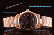 Omega Seamaster Asia 2813 Automatic Full Rose Gold Case with Black Dial-ETA Coating