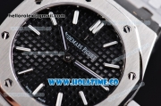 Audemars Piguet Royal Oak Swiss Quartz Steel Case/Bracelet with Black Dial and White Stick Markers