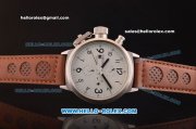 U-Boat Italo Fontana ST17 Automatic Movement Steel Case with White Dial with Brown Leather Strap