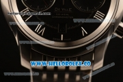 1:1 Omega De Ville Co-Axial Chrono Clone Omega 9300 Automatic Steel Case with Black Dial and Steel Bracelet - (EF)
