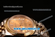 Rolex Datejust 37mm Swiss ETA 2836 Automatic Two Tone with Gold Dial and Stick Markers