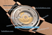 Patek Philippe Calatrava Swiss ETA 2824 Automatic Rose Gold Case with Black Dial and Stick/Roman Numeral Markers