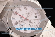 Hublot Big Bang Clone HUB4100 Automatic Steel Case with White Rubber Strap and White Dial - 1:1 Original (TW)