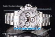 Rolex Daytona Chronograph Clone Rolex 4130 Automatic Stainless Steel Case/Bracelet with White Dial and Stick Markers (EF)