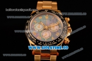 Rolex Daytona Chrono Swiss Valjoux 7750 Automatic Yellow Gold Case/Bracelet with Ceramic Bezel Black MOP Dial and Roman Numeral Markers (BP)