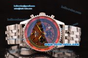 Breitling Navitimer Chronograph Miyota OS20 Quartz Full Steel with Black Subdial and Orange Grid Dial