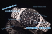 Rolex GMT Master Vintage Asia 2813 Automatic Full Steel with PVD Bezel and Black Dial