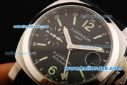 Panerai Luminor GMT Automatic Movement Black Dial with Green Markers and Black Leather Strap