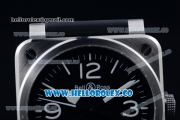 Bell&Ross BR 03-92 Miyota 9015 Automatic Steel Case with Black Dial White Arabic Numeral Markers and Black Rubber Strap