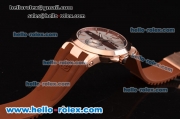 Ulysse Nardin Executive Dual Time ST22 Automatic Run 6@Sec Rose Gold Case with White Dial and Brown Rubber Strap 7750 Coating