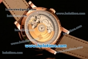 Patek Philippe Grand Complication ST25 Automatic Rose Gold Case with White Dial and Brown Leather Strap - ETA Coating