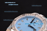 Audemars Piguet Royal Oak Lady Miyota OS2035 Quartz Steel Case with Diamond Bezel Blue Dial and Blue Rubber Strap