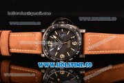 Panerai Luminor GMT PAM 029 B Asia Automatic PVD Case with Black Dial Brwon Leather Strap with Stick/Arabic Numeral Markers Panerai Luminor GMT PAM 029 B Asia Automatic PVD Case with Black Dial Brwon Leather Strap with Stick/Arabic Numeral Markers