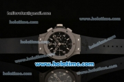 Hublot Big Bang Chrono Clone HUB4100 Automatic Titanium Case with Black Dial Stick/Numeral Markers and Black Rubber Strap (J12)