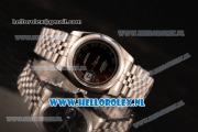 Rolex Datejust Clone Rolex 3135 Automatic Steel Case with Black Dial and Roman Numeral Markers Steel Bracelet