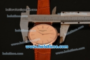 Patek Philippe Calatrava Miyota OS2035 Quartz Rose Gold Case with Champagne Dial and Stick Markers