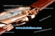 Cartier Ballon Bleu De Medium Chrono Miyota Quartz Rose Gold Case with White Dial and Black Roman Numeral Markers