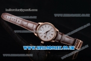 IWC Ingenieur Miyota 8205 Automatic Rose Gold Case with White Dial Stick Markers and Brown Leather Strap (YF)