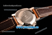 Panerai PAM 624 Luminor 1860 Asia Automatic Steel Case with White Dial and Brown Leather Strap