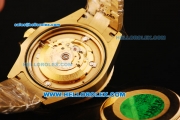 Rolex Submariner Swiss ETA 2836 Automatic Movement Gold Case and Strap with Blue Bezel and White Markers 43mm