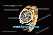 Audemars Piguet Royal Oak Skeleton Tourbillon Swiss Tourbillon Manual Winding Yellow Gold Case Skeleton Dial With Dots Markers Yellow Gold Bracelet