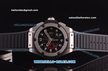 Hublot King Power Swiss Valjoux 7750 Automatic Steel Case with Black Dial and Black Rubber Strap