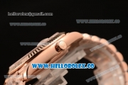 Rolex Day-Date Clone Rolex 3235 Automatic Rose Gold Case with Silver Dial Roman Numeral Markers and Rose Gold Bracelet (CF)