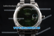 Rolex Day-Date Clone Rolex 3255 Automatic Stainless Steel Case/Bracelet with Green Dial and Roman Numeral Markers