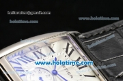 Cartier Tank MC Miyota Quartz Steel Case with Black Roman Numeral Markers and White Dial