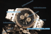 Breitling Chronomat Evolution Working Chronograph Quartz with Black Dial and Silver Number Marking-SS Strap