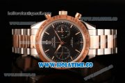 Omega Speedmaster '57 Co-Axial Chronograph Clone Omega 9301 Automatic Two Tone Case/Bracelet with Rose Gold Stick Markers and Black Dial (EF)