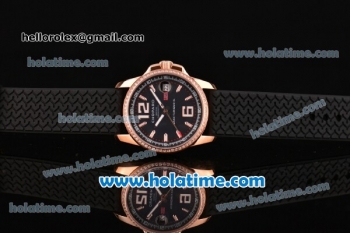 Chopard Mille Miglia Gran Turismo XL Miyota OS2035 Quartz Rose Gold Case with Black Dial and Diamond Bezel