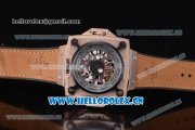 Hublot Masterpiece MP 08 Antikythera Sunmoon Asia 2813 Automatic Rose Gold Case Skeleton Dial Brown Leather Strap and White/Rose Gold Markers