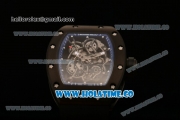 Richard Mille RM 055 Bubba Watson Tourbillon Manual Winding PVD Case with Skeleton Dial Dot Markers and Blue Inner Bezel