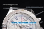 Breitling Avenger Seawolf Chrono Miyota OS10 Quartz Steel Case with White Dial Black Rubber Strap and Stick Markers