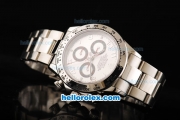 Rolex Daytona Oyster Perpetual Date Swiss Valjoux 7750 Automatic Movement Full Steel with White Dial and Numeral Markers
