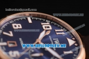 IWC Big Pilot Clone IWC 521111 Automatic Rose Gold Case with Blue Dial and Brown Leather Strap Arabic Numeral Markers