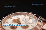 Rolex Daytona II Chronograph Swiss Valjoux 7750 Automatic Movement Brown PVD Case with White Dial and Brown PVD Strap