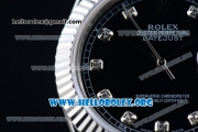 Rolex Datejust II Swiss ETA 2836 Automatic Steel Case with Black Dial Diamonds Markers and Stainless Steel Bracelet (BP)