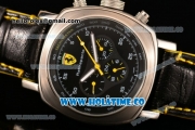 Ferrari & Panerai Automatic Steel Case with Black Dial and Leather Strap