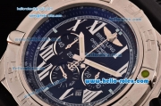 Breitling Chronomat B01 Chronograph Quartz Silver Case with Black Dial-Roman Markers and Black Rubber Strap