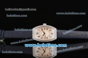 Franck Muller Chronometro Miyota Quartz Steel Case with Diamond Bezel Blue Leather Bracelet and Colorful Numeral Markers Franck Muller Chronometro Miyota Quartz Steel Case with Diamond Bezel Blue Leather Bracelet and Colorful Numeral Markers
