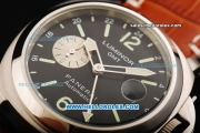 Panerai PAM088 Luminor GMT Automatic Movement Steel Case with Black Dial and Green Markers