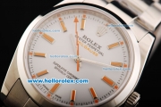 Rolex Milgauss Oyster Perpetual Automatic Movement with White Dial and Orange Stick Marker-SS Strap