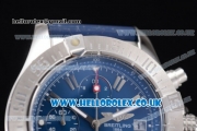 Breitling Avenger Seawolf Chrono Miyota OS10 Quartz Steel Case with Blue Dial Blue Rubber Strap and Stick Markers