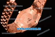 Audemars Piguet Royal Oak 33MM Miyota Quartz Rose Gold Case/Bracelet with Black Dial and Stick Markers (EF)