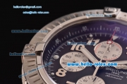 Breitling Super Avenger Chronograph Swiss Valjoux 7750-SHG Automatic Stainless Steel Case with Stainless Steel Strap and Black Dial Numeral Markers