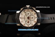 Corum Admiral's Cup Chronograph Swiss Valjoux 7750 Automatic Movement Steel Case with White Dial and Black Rubber Strap