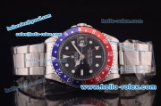 Rolex GMT Master Vintage Asia 2813 Automatic Full Steel and Blue/Red Bezel with Blue Dial- White Markers