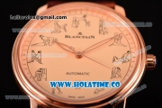 Blancpain Le Brassus Swiss ETA 2824 Automatic Steel Case with Beige Dial and Brown Leather Strap